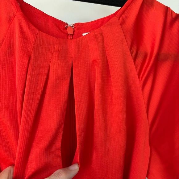 Ted Baker Bright Orange Fluted Mini Dress Size 2/6 NWT - Picture 2 of 10